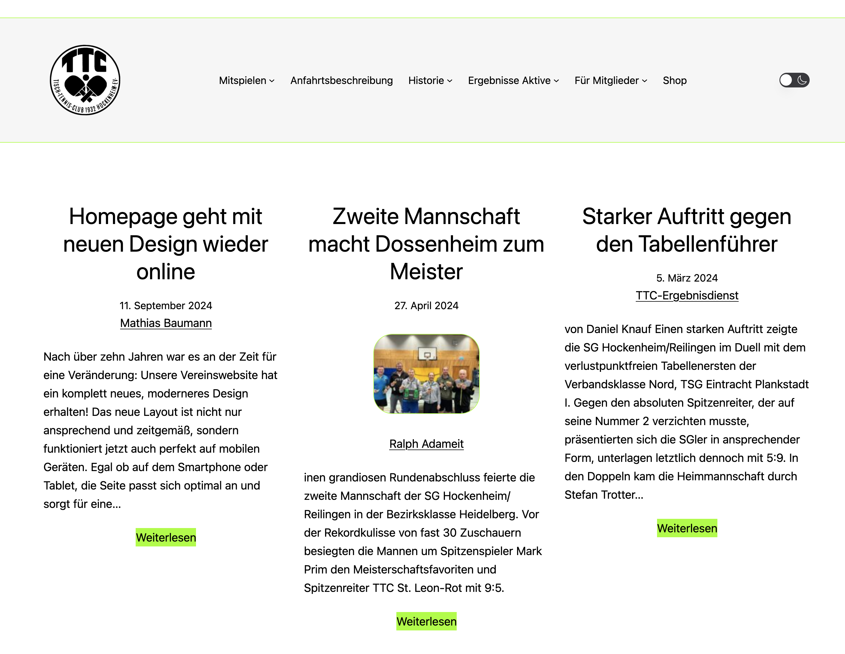 Homepage geht mit neuen Design wieder online